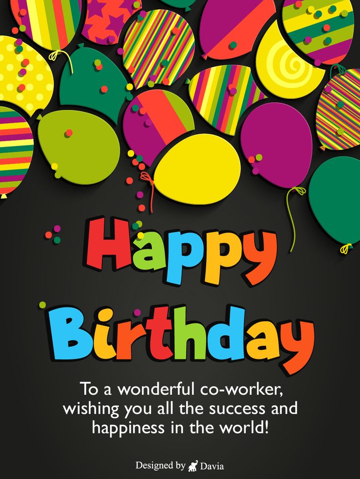 Colorful patterned paper balloons and confetti birthday card on black